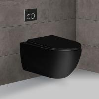 Унитаз подвесной безободковый VT1-34MB 555x365x355 матовый черный Vincea