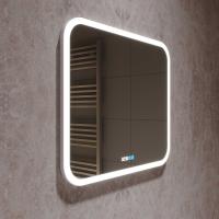 Зеркало LED VLM-2A800-2W 800x680 c сенсорным выключателем и диммером, часы+антизапотевание, , шт Vincea