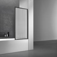 Шторка на ванну, стационарная  VSB-41700FLB 700х1400 цвет черный стекло рифленое Vincea