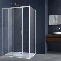 Душевая уголок прямоугольный VSR-3AL8015CL 1500х900x1900 профиль хром стекло прозрачное VINCEA