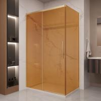 Душевой уголок прямоугольный VSR-1ST9012GSG 1200х900 профиль брашированное золото стекло янтарь VINCEA