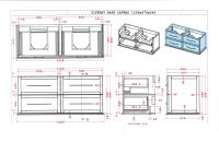 Тумба под раковину с 4-мя выдвижными ящиками  TIFFANY 120x46x55 Grigio Nuvola 55244 CEZARES