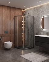 Душевой уголок,полукруглый MOLVENO-R-2-100-C-GM-IV 1000x1000x1950 Cezares