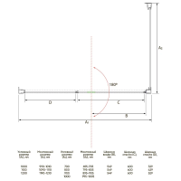 Душевой угол раздвижной прямоугольный RV034-11080-01-C7 1100х800х1950 Цвет профиля Хром Стекло Прозрачное Veconi