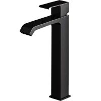 Смеситель для накладной раковины с донным клапаном  PORTA-LC-NOP Чёрный матовый ручка  Чёрный матовый Cezares