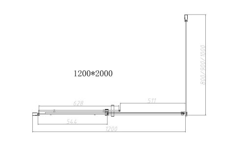 Душевой уголок квадратный/прямоугольный Dice VSR-4D8012CLB 1200x800x2000 цвет черный стекло прозрачное Vincea