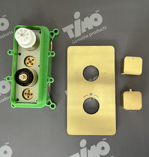 Душевая система встроенная с термостатом Timo Petruma SX-5029/17SM золото матовое