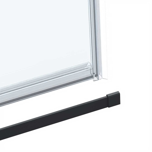 Душевая дверь Como Soft VDS-1CS150CLB 1500x1950 цвет черный стекло прозрачное Vincea
