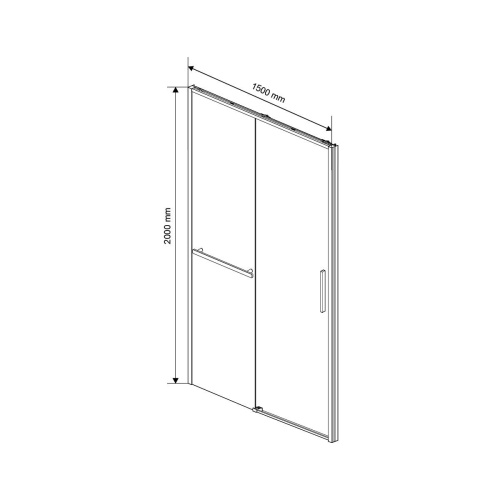Душевая дверь Slim Soft VDS-1SS150CL 1500x2000 цвет хром стекло прозрачное Vincea